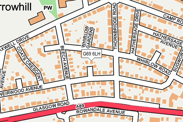 G69 6LH map - OS OpenMap – Local (Ordnance Survey)