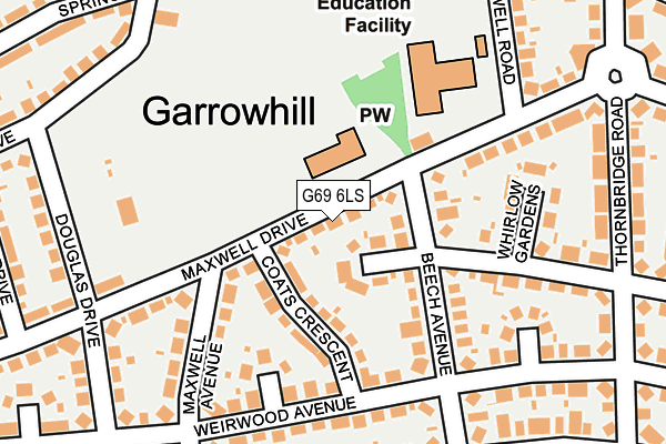 G69 6LS map - OS OpenMap – Local (Ordnance Survey)