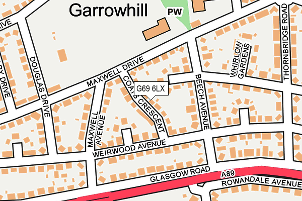 G69 6LX map - OS OpenMap – Local (Ordnance Survey)