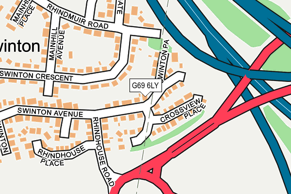 G69 6LY map - OS OpenMap – Local (Ordnance Survey)