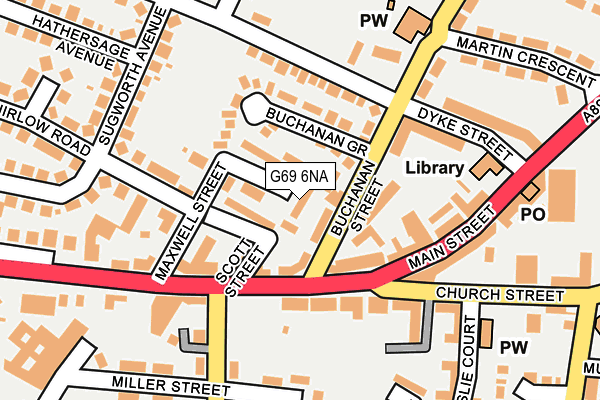 G69 6NA map - OS OpenMap – Local (Ordnance Survey)