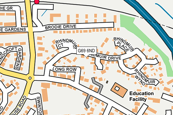 G69 6ND map - OS OpenMap – Local (Ordnance Survey)