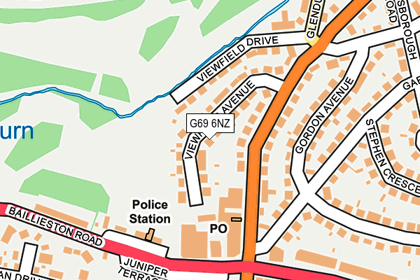 G69 6NZ map - OS OpenMap – Local (Ordnance Survey)