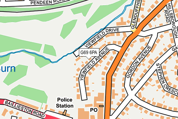 G69 6PA map - OS OpenMap – Local (Ordnance Survey)