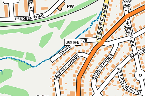 G69 6PB map - OS OpenMap – Local (Ordnance Survey)