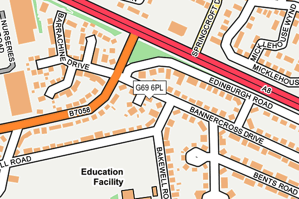 G69 6PL map - OS OpenMap – Local (Ordnance Survey)