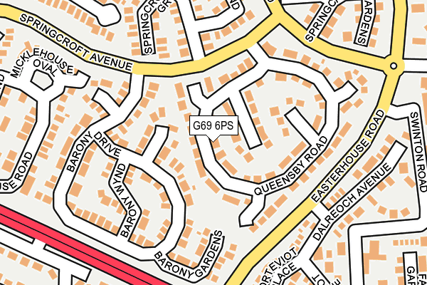 G69 6PS map - OS OpenMap – Local (Ordnance Survey)