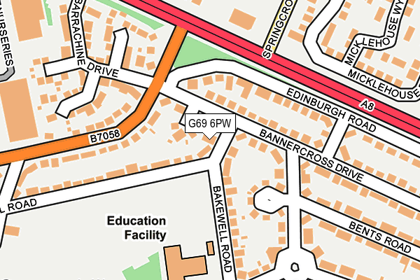 G69 6PW map - OS OpenMap – Local (Ordnance Survey)