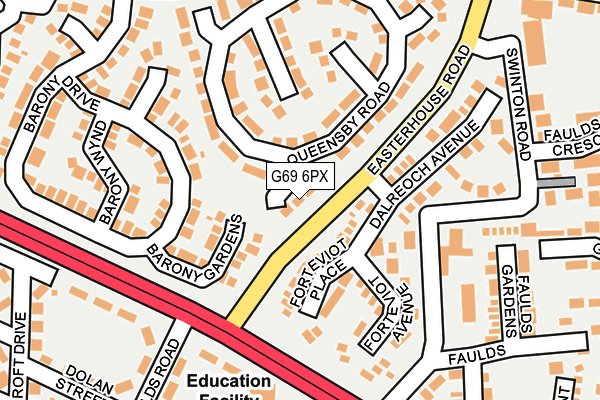 G69 6PX map - OS OpenMap – Local (Ordnance Survey)