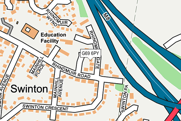 G69 6PY map - OS OpenMap – Local (Ordnance Survey)