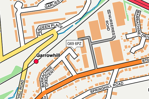 G69 6PZ map - OS OpenMap – Local (Ordnance Survey)