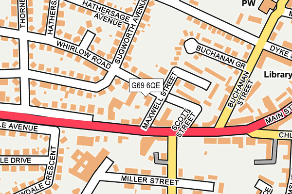 G69 6QE map - OS OpenMap – Local (Ordnance Survey)