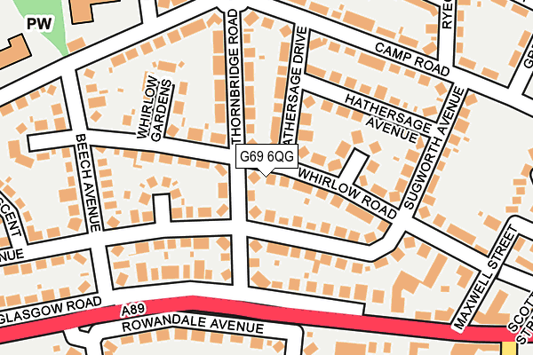 G69 6QG map - OS OpenMap – Local (Ordnance Survey)