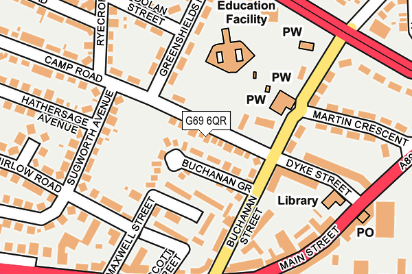 G69 6QR map - OS OpenMap – Local (Ordnance Survey)