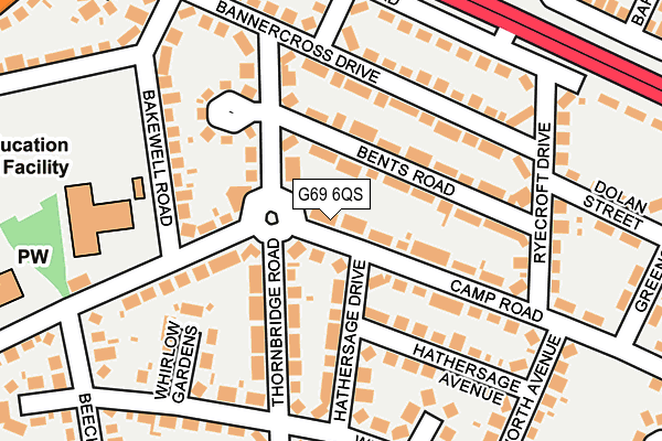 G69 6QS map - OS OpenMap – Local (Ordnance Survey)