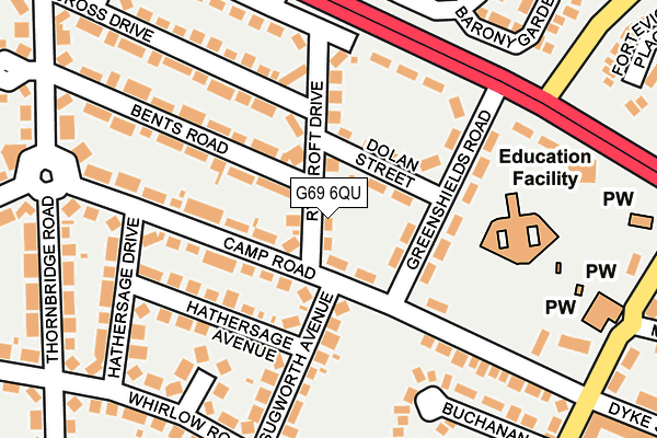 G69 6QU map - OS OpenMap – Local (Ordnance Survey)