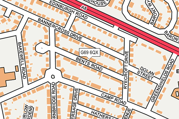 G69 6QX map - OS OpenMap – Local (Ordnance Survey)