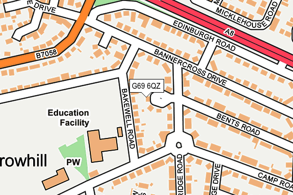 G69 6QZ map - OS OpenMap – Local (Ordnance Survey)