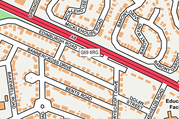 G69 6RG map - OS OpenMap – Local (Ordnance Survey)