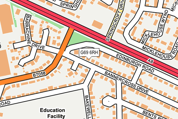 G69 6RH map - OS OpenMap – Local (Ordnance Survey)