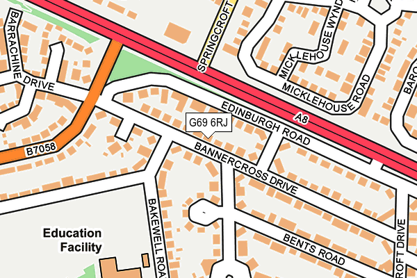 G69 6RJ map - OS OpenMap – Local (Ordnance Survey)