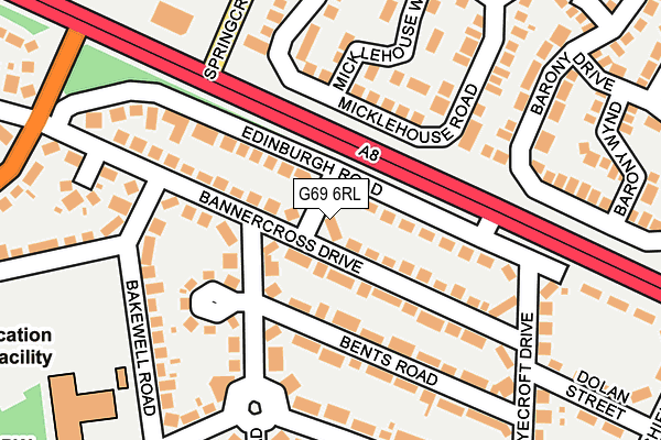 G69 6RL map - OS OpenMap – Local (Ordnance Survey)