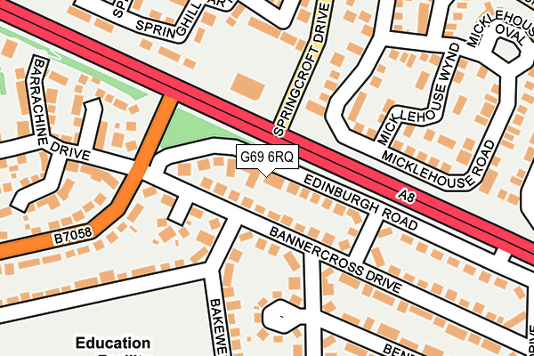 G69 6RQ map - OS OpenMap – Local (Ordnance Survey)