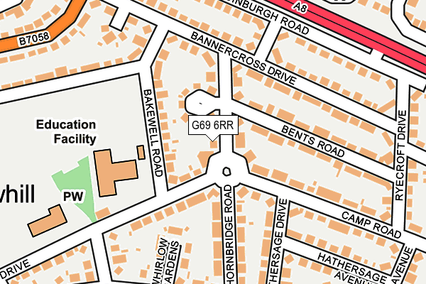 G69 6RR map - OS OpenMap – Local (Ordnance Survey)