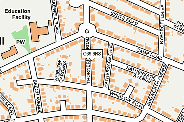 G69 6RS map - OS OpenMap – Local (Ordnance Survey)