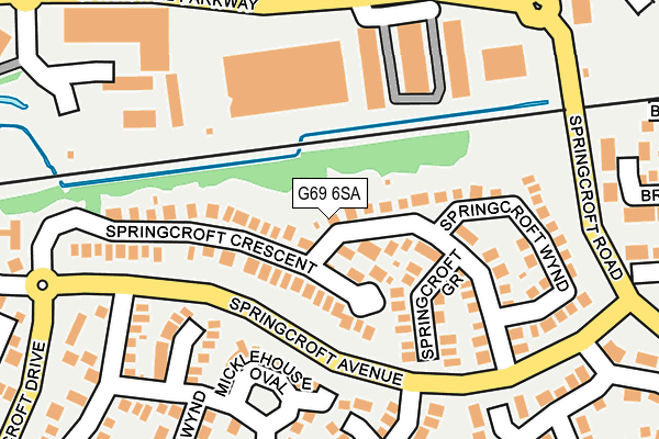 G69 6SA map - OS OpenMap – Local (Ordnance Survey)