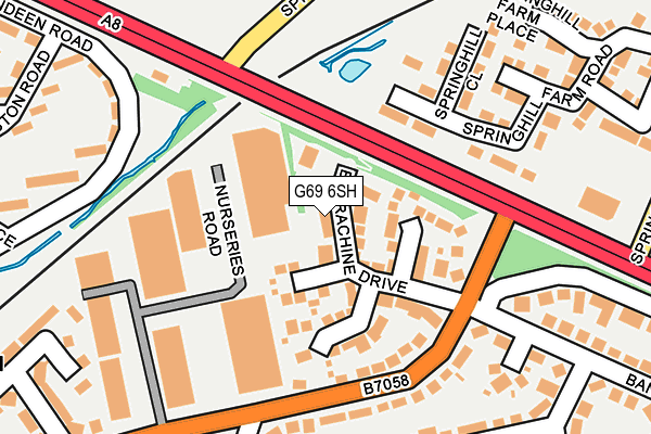 G69 6SH map - OS OpenMap – Local (Ordnance Survey)