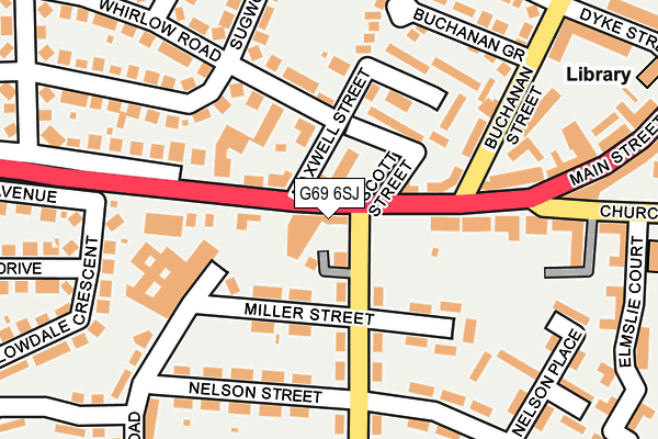 G69 6SJ map - OS OpenMap – Local (Ordnance Survey)