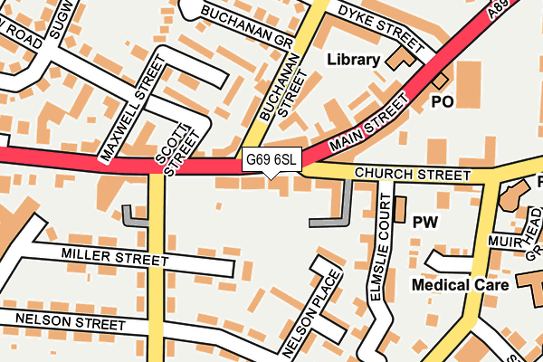 G69 6SL map - OS OpenMap – Local (Ordnance Survey)