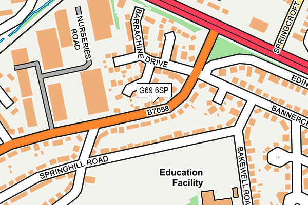 G69 6SP map - OS OpenMap – Local (Ordnance Survey)