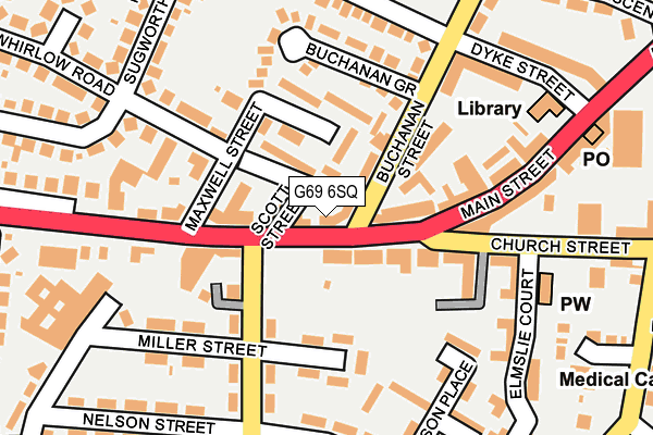 G69 6SQ map - OS OpenMap – Local (Ordnance Survey)