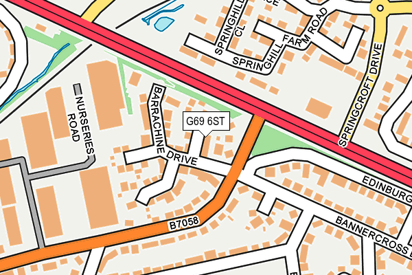 G69 6ST map - OS OpenMap – Local (Ordnance Survey)