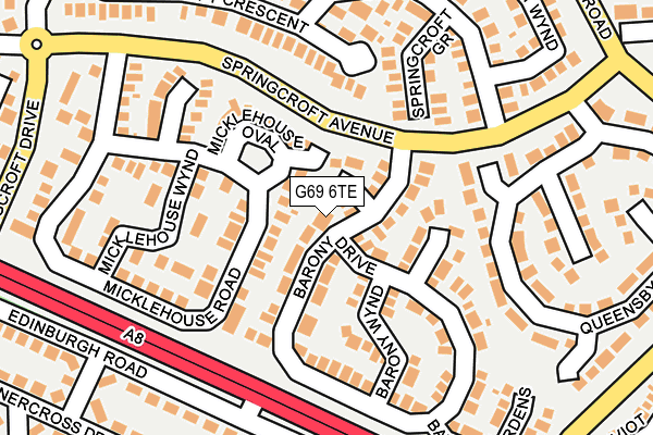 G69 6TE map - OS OpenMap – Local (Ordnance Survey)