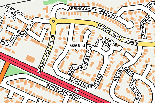 G69 6TG map - OS OpenMap – Local (Ordnance Survey)