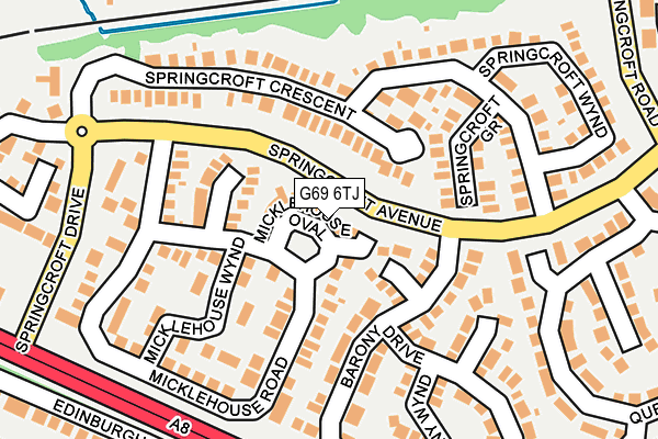 G69 6TJ map - OS OpenMap – Local (Ordnance Survey)