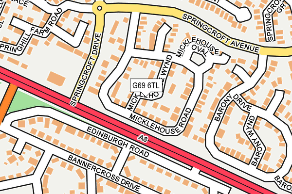 G69 6TL map - OS OpenMap – Local (Ordnance Survey)