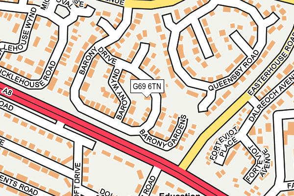 G69 6TN map - OS OpenMap – Local (Ordnance Survey)