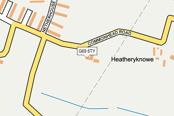 G69 6TY map - OS OpenMap – Local (Ordnance Survey)