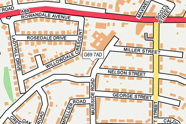 G69 7AD map - OS OpenMap – Local (Ordnance Survey)