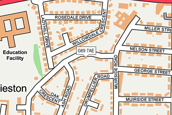 G69 7AE map - OS OpenMap – Local (Ordnance Survey)