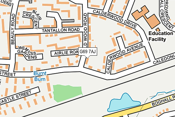 G69 7AJ map - OS OpenMap – Local (Ordnance Survey)