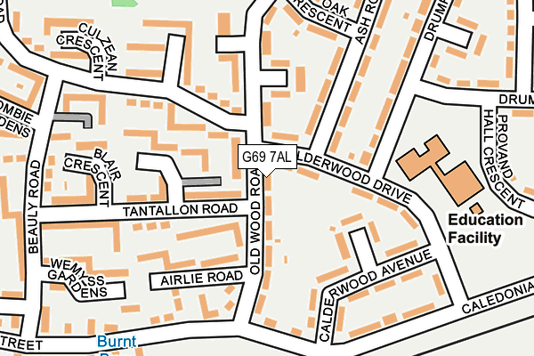 G69 7AL map - OS OpenMap – Local (Ordnance Survey)