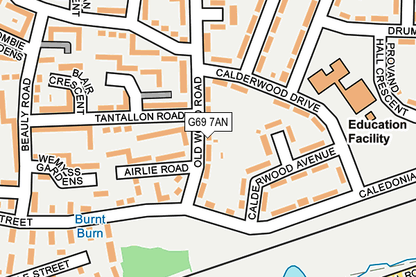 G69 7AN map - OS OpenMap – Local (Ordnance Survey)