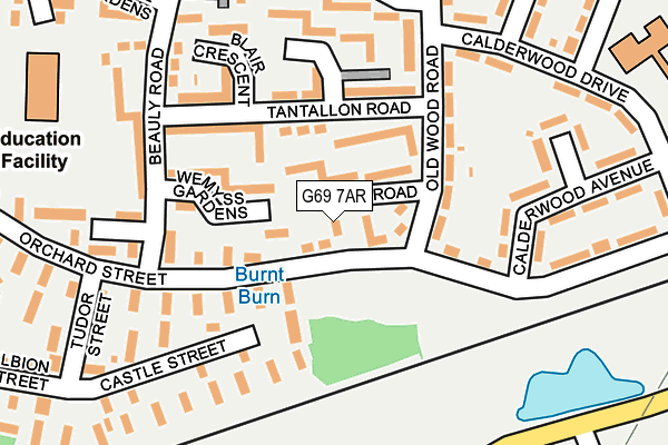 G69 7AR map - OS OpenMap – Local (Ordnance Survey)