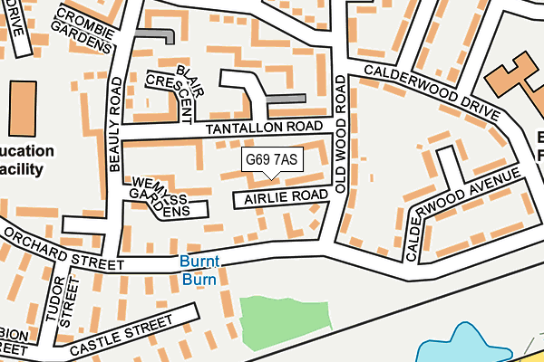 G69 7AS map - OS OpenMap – Local (Ordnance Survey)