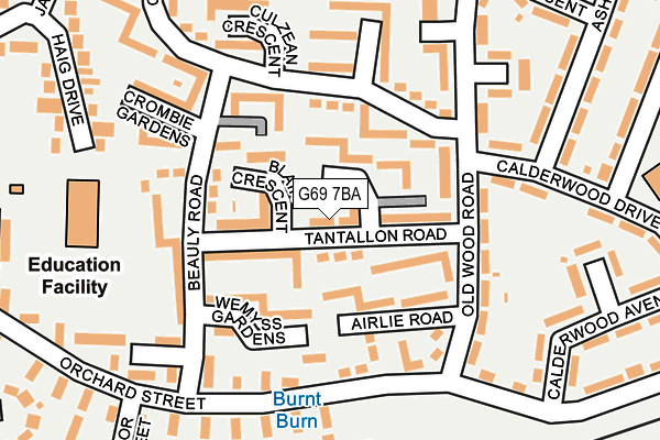 G69 7BA map - OS OpenMap – Local (Ordnance Survey)